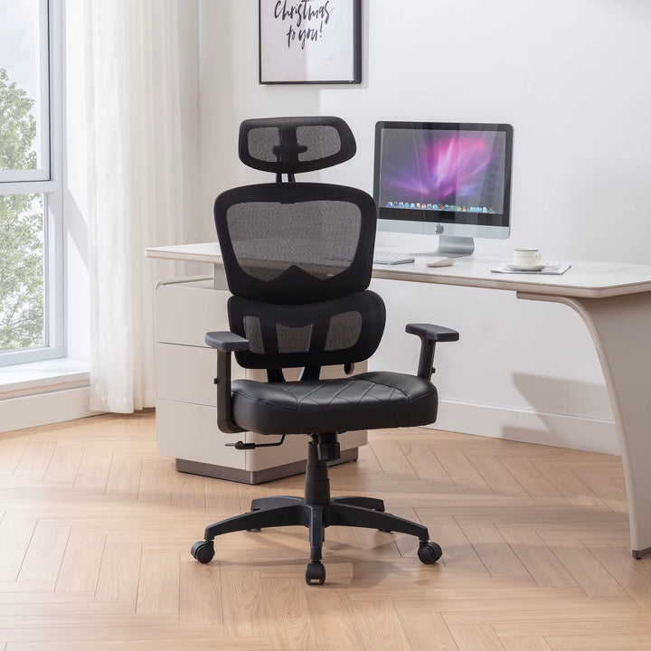 Ergonomic Mesh Office Chair with Adjustable Headrest & Lumbar Support