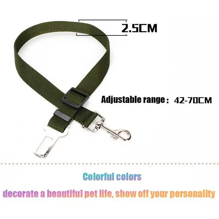 Adjustable Leather Pet Car Seat Belt