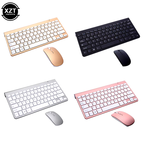 Wireless Keyboard Mouse Set 2.4G USB Mini Multimedia Keyboard Mouse Combo for Notebook Laptop Mac Desktop PC TV Office Supplies