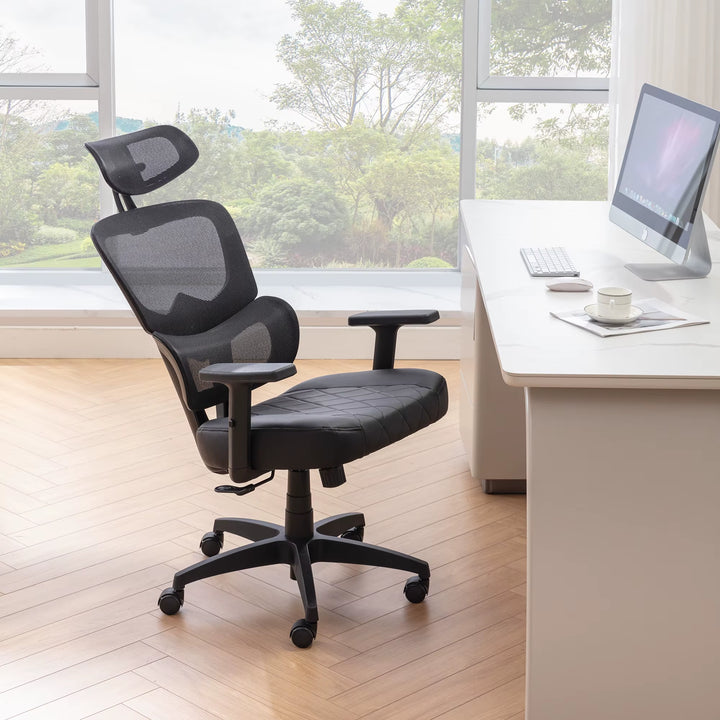 Ergonomic Mesh Office Chair with Adjustable Headrest & Lumbar Support