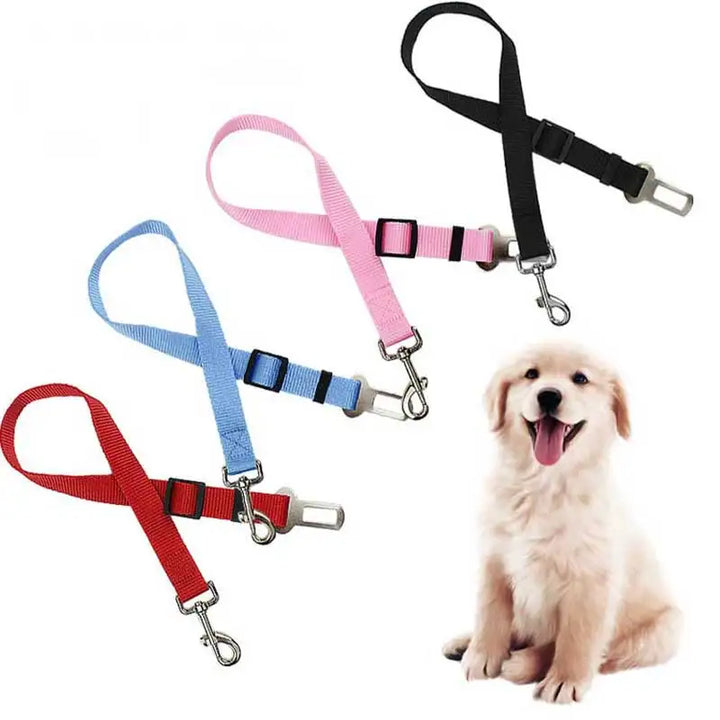 Adjustable Leather Pet Car Seat Belt