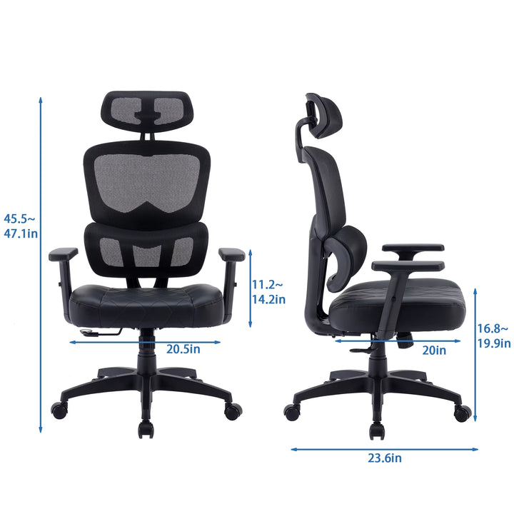 Ergonomic Mesh Office Chair with Adjustable Headrest & Lumbar Support